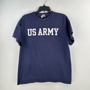 Soffe Tshirt Mens Large Blue‎ White Preshrunk US Army Short Sleeve Pullover Tee